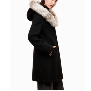 Aritzia Babaton Wool Faux Fur Coat